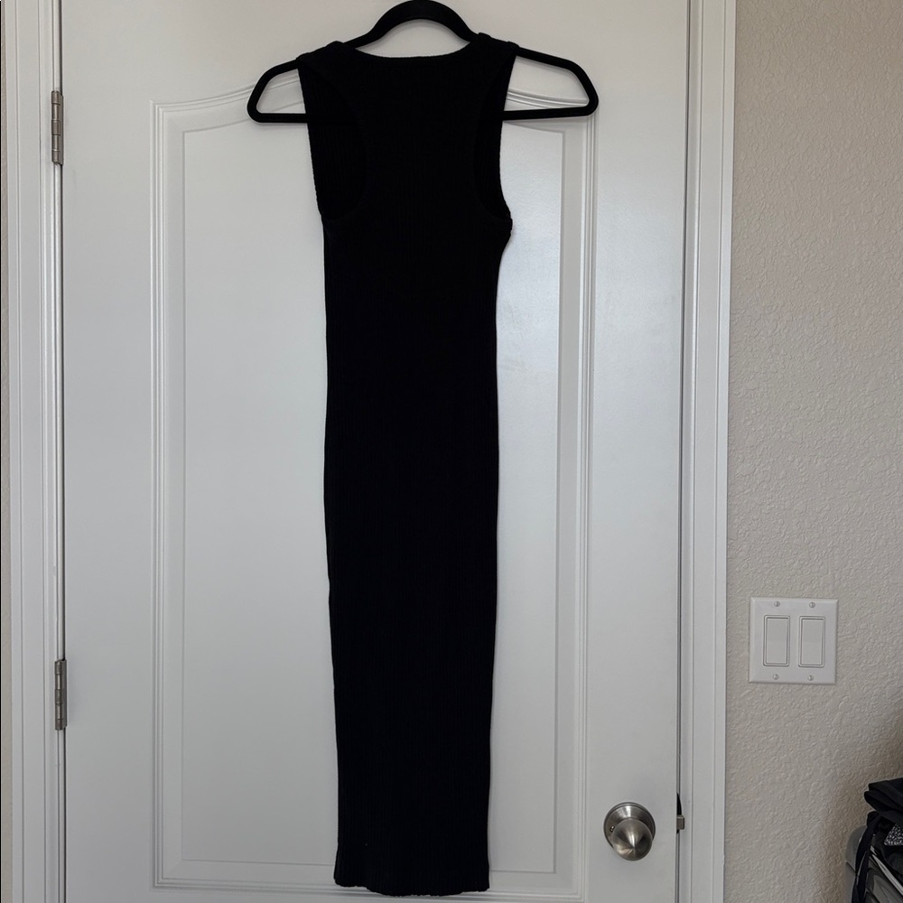 Banana Republic Black Ribbed Sleeveless Dress